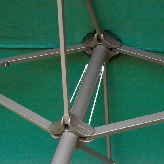 Buy 4.6M Sun Umbrella Canopy Double-sided Crank Sun Shade w/ Cross Base Dark Green, 7 image