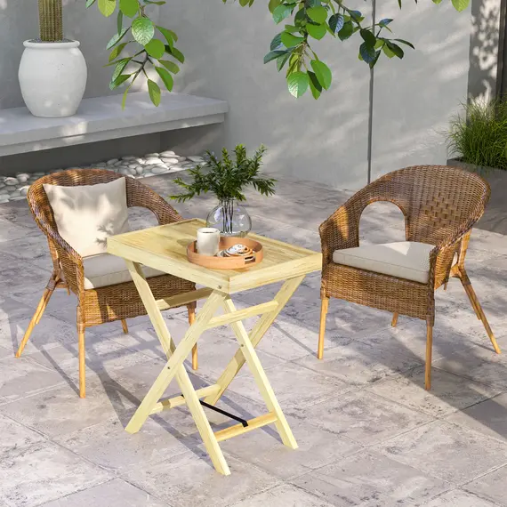 Buy 44 x 68cm Wooden Garden Table, 6 image