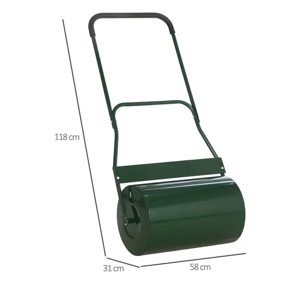 Buy 40L Lawn Roller Drum Scraper Bar Collapsible Handle Water or Sand Filled Î¦32cm Green, 3 image