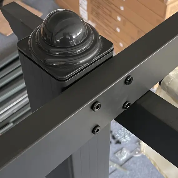 Buy 4 x 3(m) Aluminium Pergola with Retractable Roof, Garden Gazebo Canopy Shelter for Outdoor, Patio, Cream White, 7 image