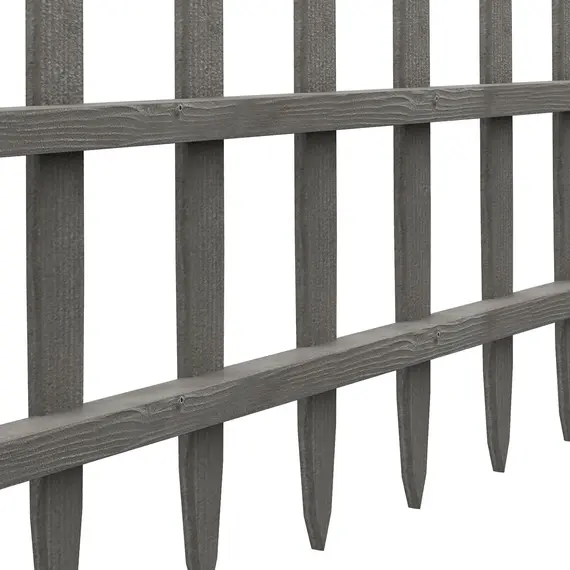 Buy 4PCs Wooden Garden Fencing Landscape Edging, Grey, 8 image