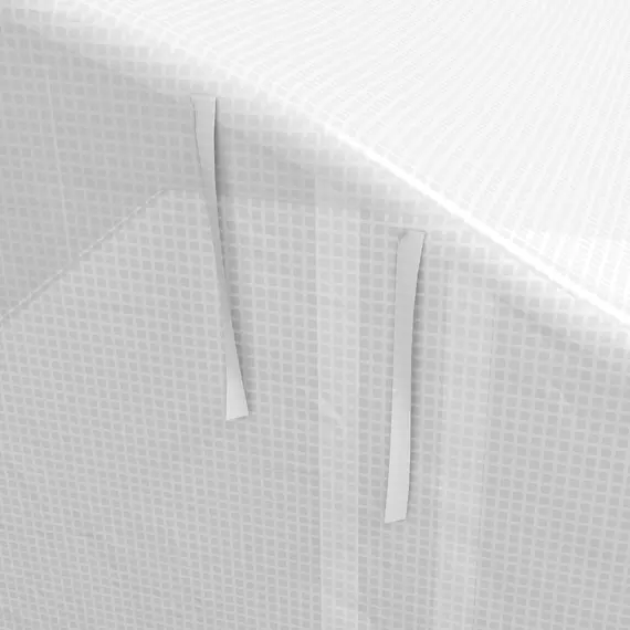 Buy 4 x 3(m) Walk-in Polytunnel Greenhouse, Zipped Roll Up Sidewalls, Mesh Door, 8 Mesh Windows, Tunnel Warm House Tent with PE Cover, Complimentary Plant Labels and Gloves, White, 9 image