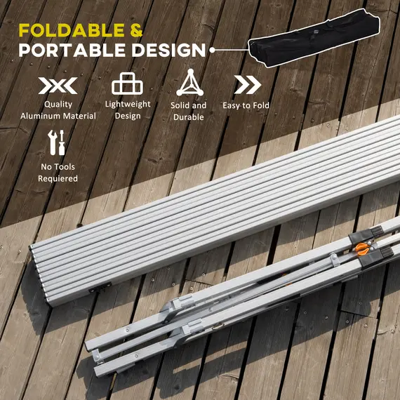 Buy 4FT Folding Aluminium Picnic Table Portable Camping BBQ Table Roll Up Top Mesh Layer Rack with Carrying Bag, 5 image