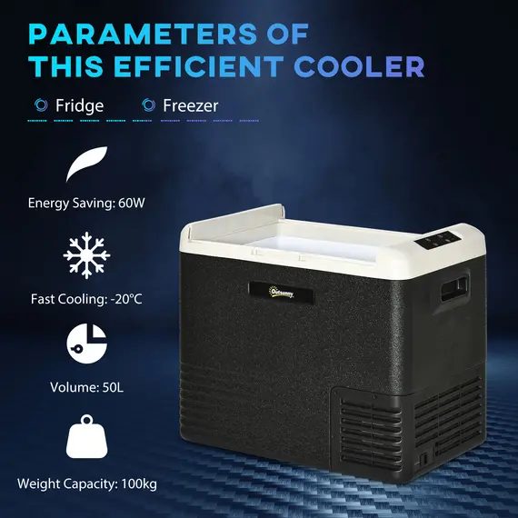 Buy 50L Car Refrigerator, Portable Compressor Car Fridge Freezer, Electric Cooler Box with 12/24V DC and 110-240V AC for Camping, 4 image