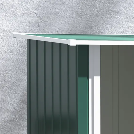 Buy 5ft x 3ft Metal Garden Storage Shed, Outdoor Tool Shed with Sloped Roof, Lockable Door for Tools, Equipment, Green, 9 image