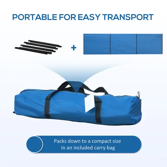 Buy 5 Pole Camping Windbreaks, Beach Wind Shield Shelter with Carry Bag and Steel Poles, Outdoor Caravan Privacy Shield, 540cm x 150cm, Blue, 6 image
