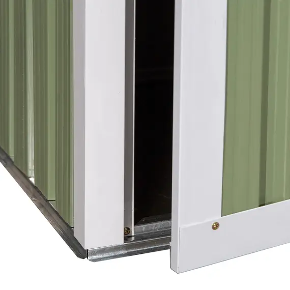 Buy 5ft x 3ft Metal Garden Storage Shed, Outdoor Tool Shed with Sloped Roof, Lockable Door for Tools, Equipment, Light Green, 8 image