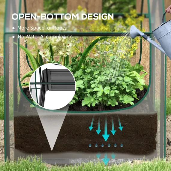 Buy 61 x 61cm Garden Planter Bed, with Cover - Grey, 6 image