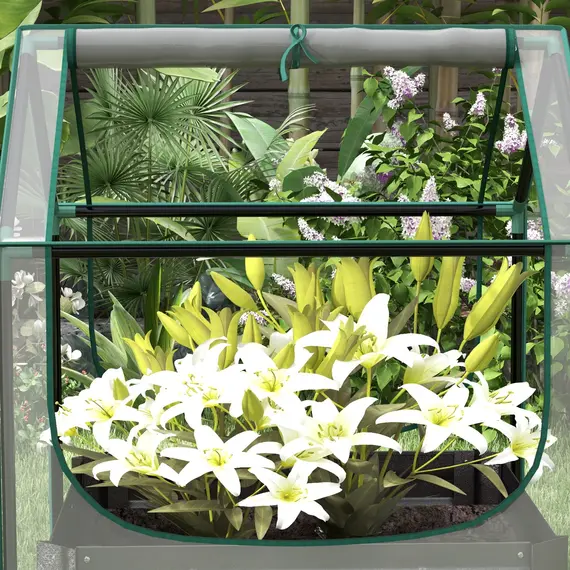 Buy 61 x 61cm Garden Planter Bed, with Cover - Grey, 9 image
