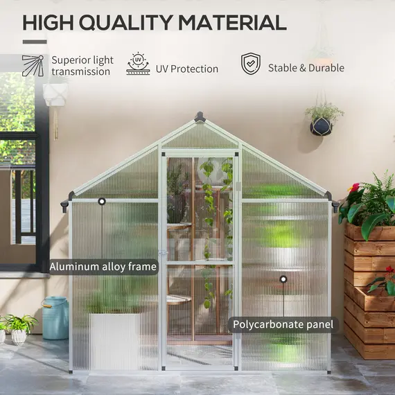 Buy 6 x 6ft Aluminium Frame Greenhouse, 4 image