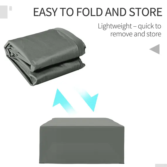 Buy 600D Oxford Outdoor Garden Furniture Sofa Set Cover, Waterproof Anti-UV Rattan Sun Lounger Protection Protector Cover, 275L x 205W x 90Hcm, Grey, 4 image