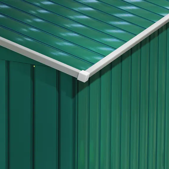 Buy 7 x 4ft Metal Garden Shed, Outdoor Storage Tool House with Ventilation Slots, Foundation Kit and Lockable Double Doors, Green, 9 image