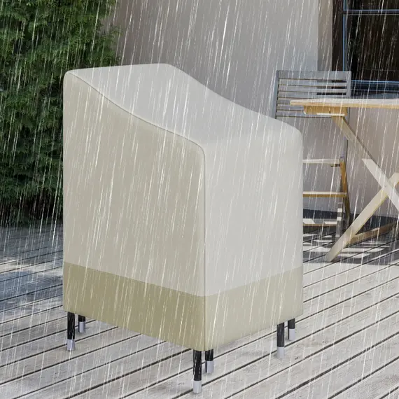 Buy 600D Oxford Cloth Waterproof Furniture Cover Wicker Chairs Garden Patio Rattan Seat Outdoor Protector L70*W90*H115cm, 9 image