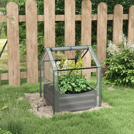 Buy 61 x 61cm Garden Planter Bed, with Cover - Grey, 2 image
