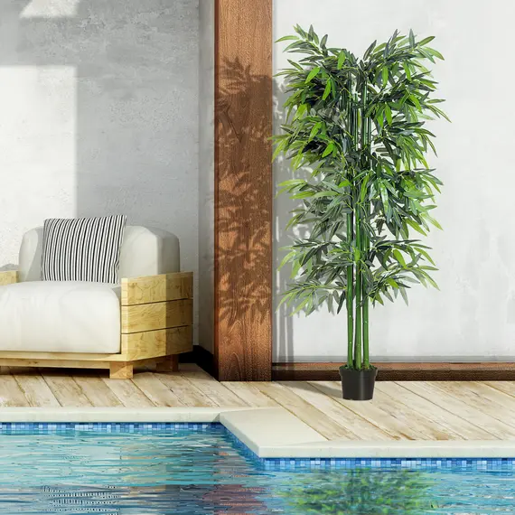 Buy 6ft Artificial Bamboo Tree Plant Greenery in A Pot for Home Office Planter 1.8M, 4 image