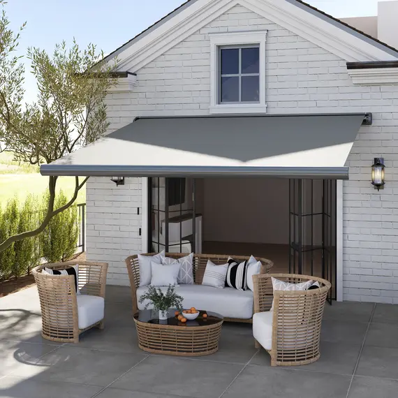 Buy Cassette Electric Manual Awning Door Window Retractable Canopy w/ R/C, 2 image