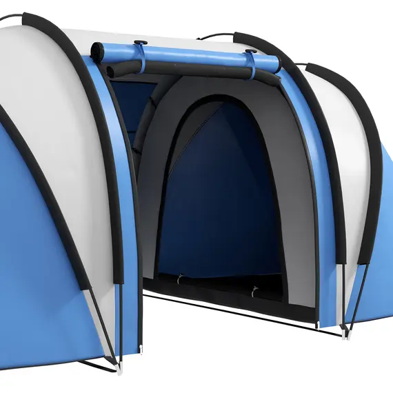 Buy Camping Tent with 2 Bedrooms and Living Area, 3000mm Waterproof Family Tent, for Fishing Hiking Festival, Blue, 8 image