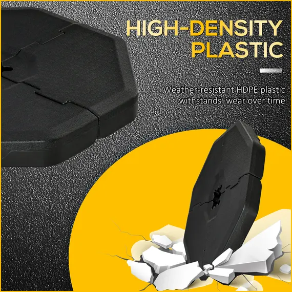 Buy Detachable Patio Umbrella Base, Cantilever Parasol Base Stand Outdoor Umbrella Weights, Filled with Sand and Water up to 140KG, Black, 4 image