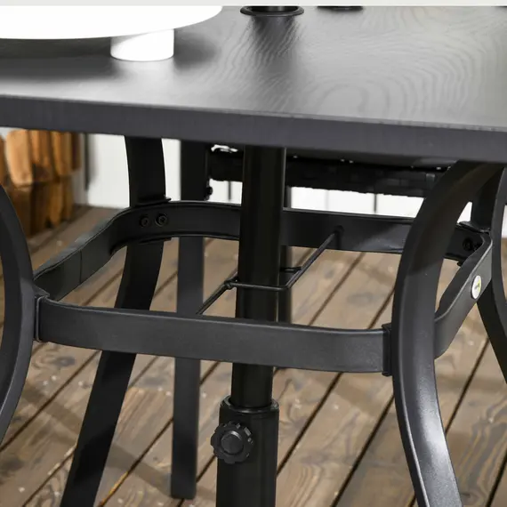 Buy Five-Piece Garden Dining Set, with Rattan Seat Chairs and Cushions - Black, 9 image