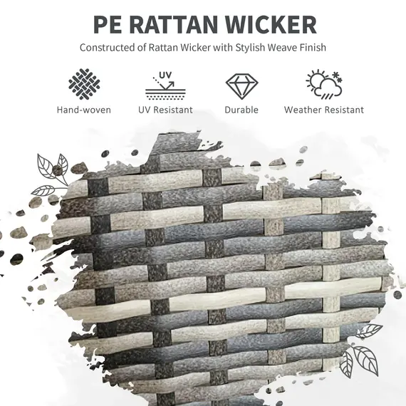 Buy Five-Pieces Rattan Dining Set - Mixed Grey, 4 image