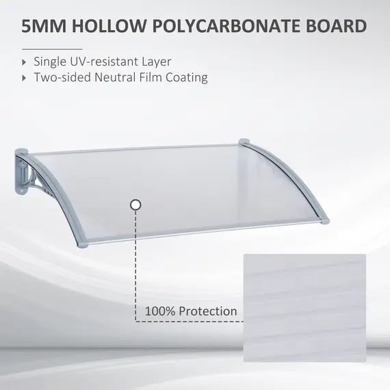 Buy Door Awning Canopy Window Rain Shelter Cover Front Back Porch Window Shade 140cm x 70cm, 4 image