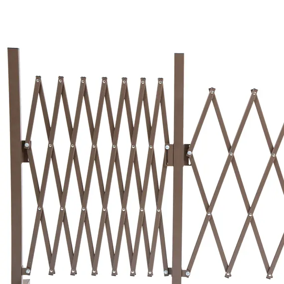 Buy Expanding Trellis Fence Freestanding Movable Fence Foldable Garden Screen Panel Aluminium, 405cm x 103.5cm, Dark Brown, 7 image
