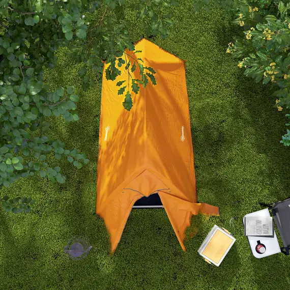 Buy Double Layer Camping Tent, 1-2 Man Backpacking Tent with Carry Bag, 2000mm Waterproof and Lightweight, Orange, 8 image
