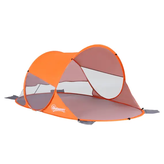 Buy Fibreglass Frame 2 Person Pop-Up Lightweight Camping Tent Orange, 2 image