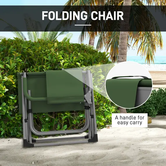 Buy Folding Directors Camping Chair, with Side Table - Green, 4 image
