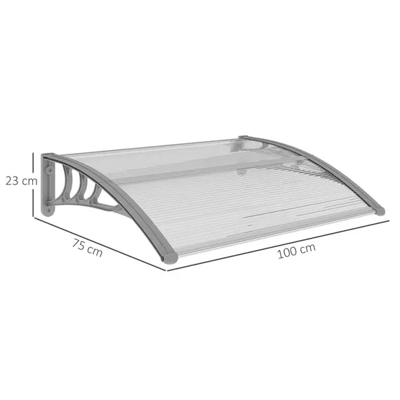 Buy Door Canopy Awning Outdoor Window Rain Shelter Cover for Front/Back Door Porch Clear 100 x 75cm, 3 image