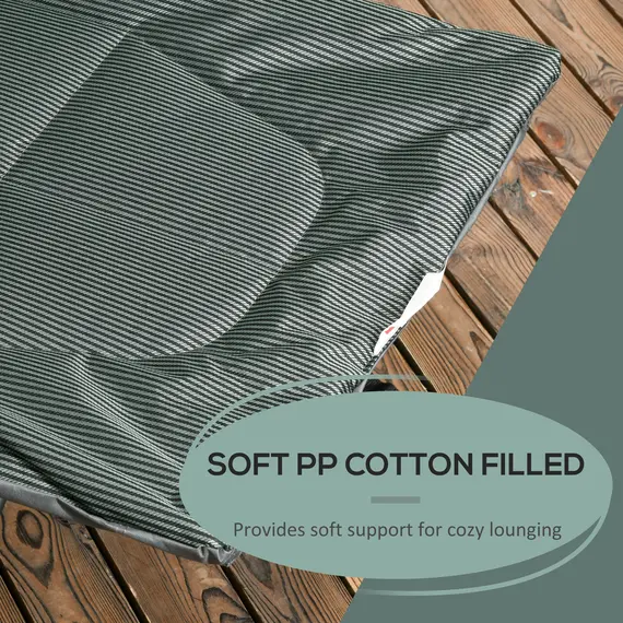 Buy Foldable Sun Lounger, Padded Patio Camping Bed with Carry Bag, Magazine Bag and Cup Holder for Outdoor, Garden, Porch, Grey, 5 image