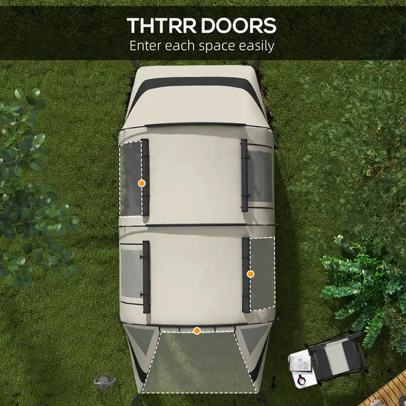 Buy Four Man, Two Room Blackout Tent, with Accessories - Khaki, 6 image