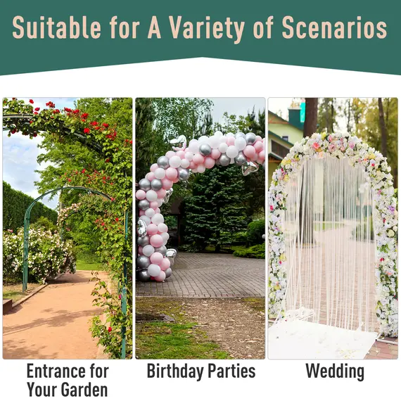 Buy Garden Outdoor Entrance Arch with Door Outdoor Patio Decoration for Rose Trellis Arbour Climbing Plant 131L x 49W x 200Hcm, 4 image