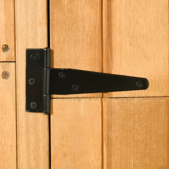 Buy Garden Shed Vertical Utility 3 Shelves Shed Wood Outdoor Garden Tool Storage Unit Storage Cabinet, 77 x 54.2 x 179cm - Brown, 8 image