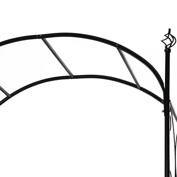 Buy Garden Decorative Metal Arch with Gate Outdoor Patio Trellis Arbor for Climbing Plant Archway Antique Black - 108L x 45W x 215Hcm, 9 image
