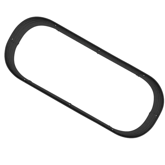 Buy Galvanised Raised Garden Bed, Metal Planter Box with Safety Edging, for Flowers, Herbs, Succulents, Dark Grey, 9 image