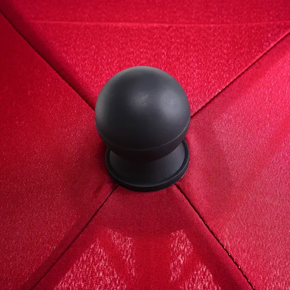 Buy Garden Parasol Umbrella, Outdoor Market Table Umbrella with Ruffles & Aluminium Pole, Rectangular Tilting Parasol Sun Shade Canopy, 2 x 1.3m, Red, 9 image