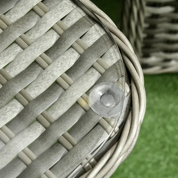 Buy Four-Piece Rattan Set, with Glass-Top Table - Grey, 7 image