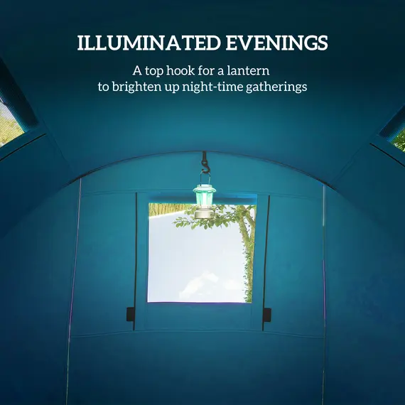 Buy Four Man Duo Room Tunnel Tent, with Accessories - Sky Blue, 5 image