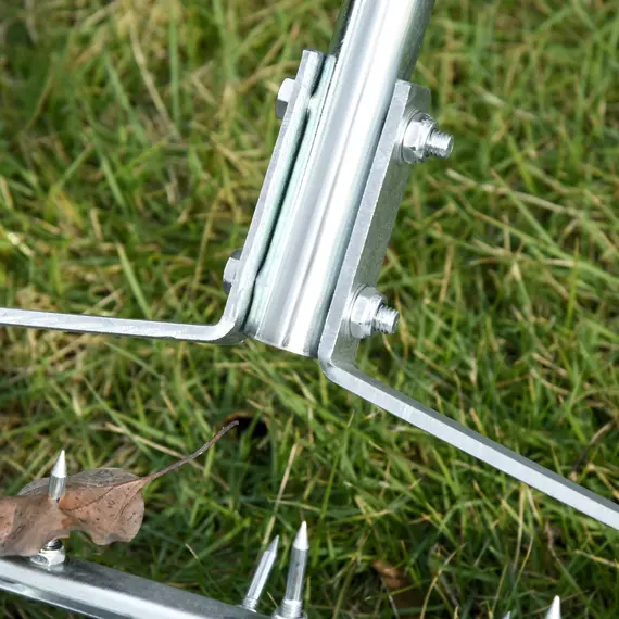 Buy Garden Rolling Lawn Aerator Heavy Duty Steel Grass Roller w/ Adjustable Handle, 8 image