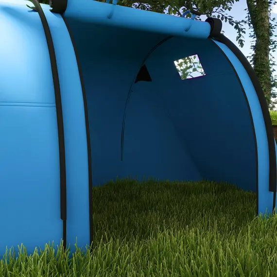 Buy Four Man Duo Room Tunnel Tent, with Accessories - Sky Blue, 8 image