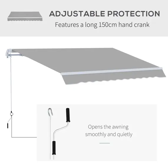Buy Garden Patio Manual Awning Canopy Sun Shade Shelter Retractable 4 Size 5 Colour, 4 image