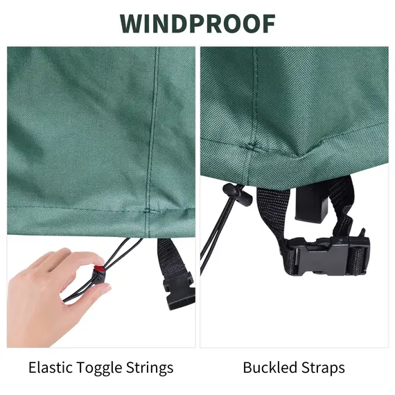 Buy Garden Patio Large Furniture Set Round Cover 600D Oxford Waterproof, Ð¤193 x 80H cm, Green, 6 image