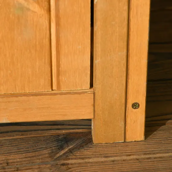 Buy Garden Shed Vertical Utility 3 Shelves Shed Wood Outdoor Garden Tool Storage Unit Storage Cabinet, 77 x 54.2 x 179cm - Brown, 9 image