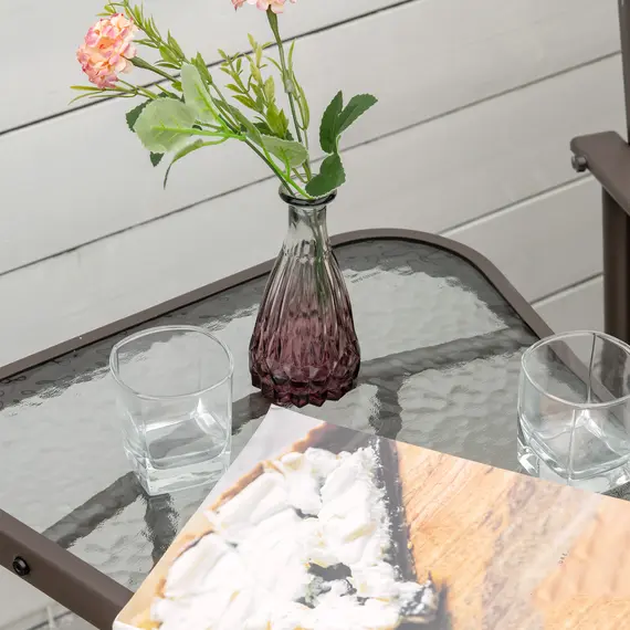 Buy Gliding Jack and Jill Seat, with Glass-Top Table - Brown/Beige, 7 image