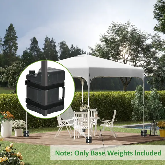 Buy HDPE Gazebo Weights Set of 4, Water or Sand Filled Weights for Gazebo Legs, with Built-in Handles and Secure Straps, 2 image