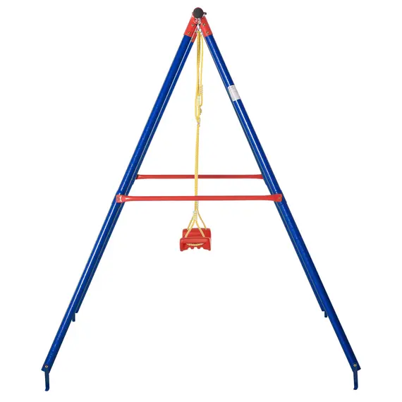 Buy Kids Swing Set Toddler Swing Adjustable Rope Heavy Duty A-Frame Stand Outdoor Playset for 3-8 Years Old Blue, 8 image
