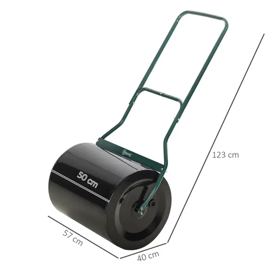 Buy Steel Garden Lawn Roller Push Pull w/ Fillable Cylinder Water Sand, 4 image