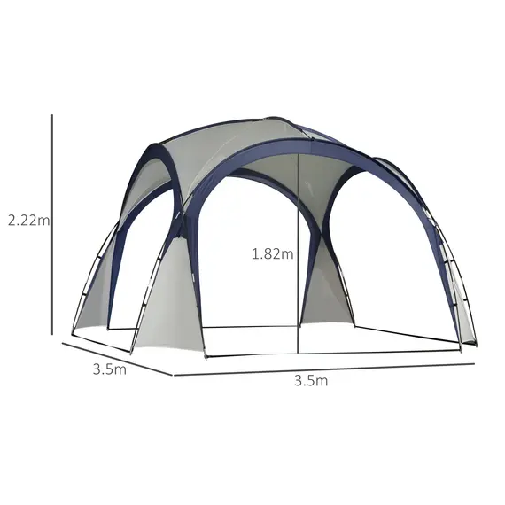 Buy Gazebo Party Tent, 3.5x3.5m-Cream/Blue, 3 image