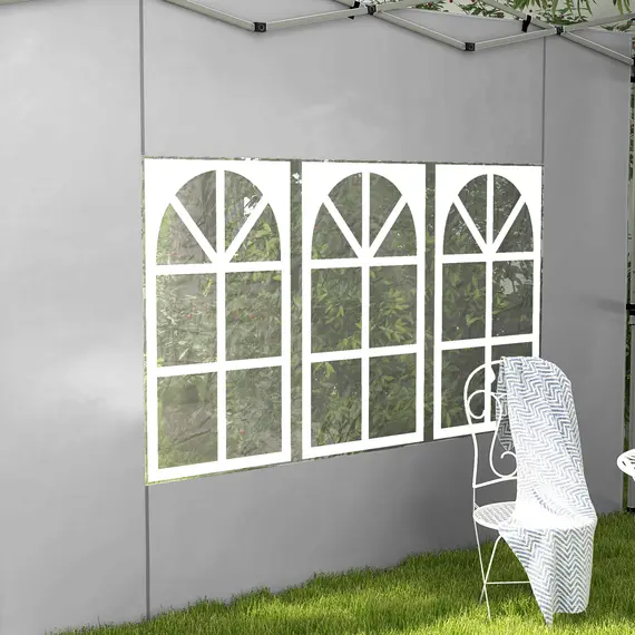 Buy Gazebo Side Panels, Sides Replacement with Window for 3x3(m) or 3x4m Pop Up Gazebo, 2 Pack, Grey, 9 image